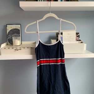 Blue and Red Striped Brandy Melville Dress
